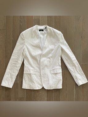 Theory Linen Blend Blazer | White | Size 8 | EUC